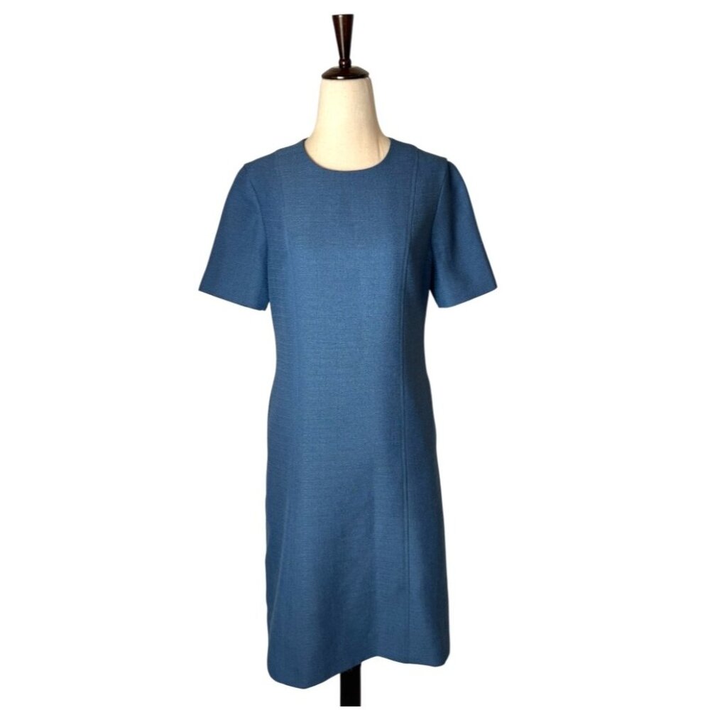 Henry‎ Lee Dress Women 4 Petite Blue Vintage Crew Neck A Line Mini Preppy Retro